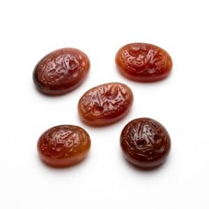 Natural Aqeeq Stone Naqsh Carved
