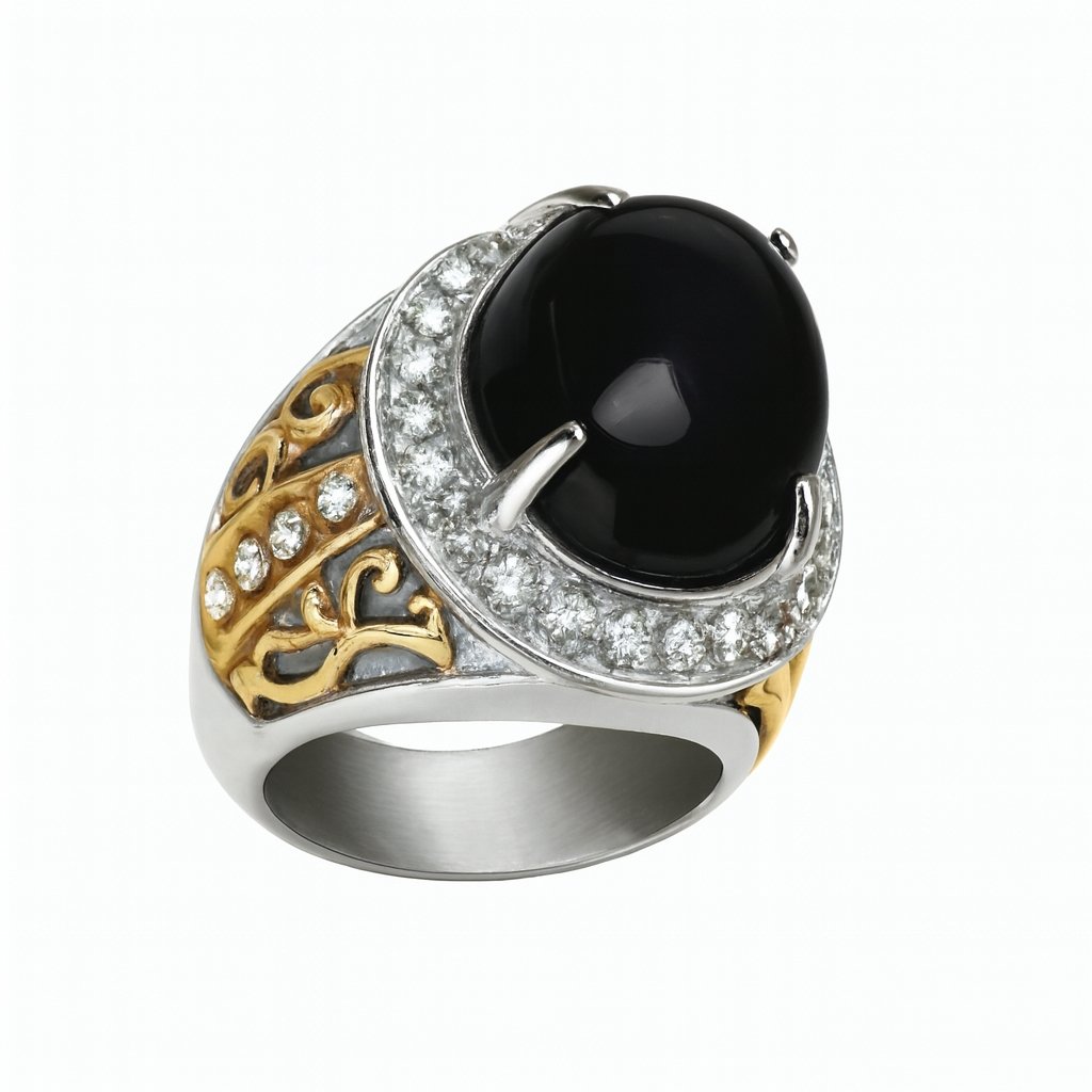 Original Black Aqeeq Artificial Ring