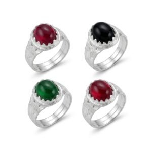 Aqeeq Gemstone Rings Premium Non‑Silver Design