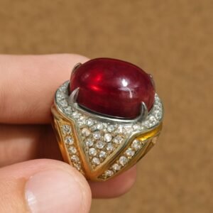 Irani Natural Ruby Ring ️ Yaqoot Stone Non-Silver