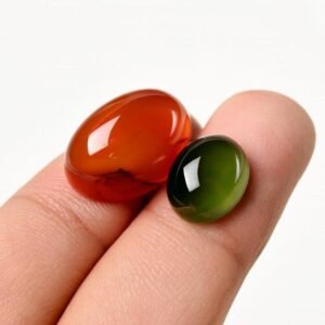 Certified Yemeni Aqeeq Stone Pair – Red