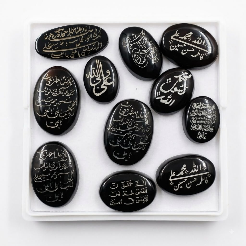 Natural Black Agate Aqeeq Stone - Gemstone Hub