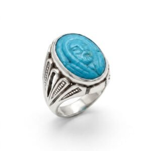 925 Silver Feroza Ring نقش تصویر امیرالمومنین ع