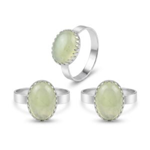 Moon Night Stone Ring Elegant Handmade Non‑Silver
