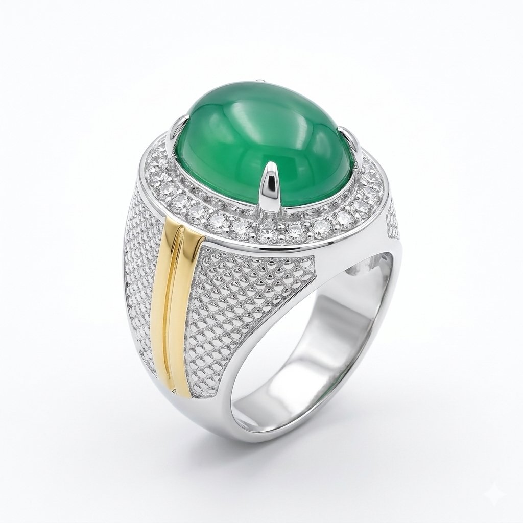 Aqeeq Green Ring