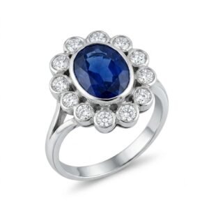 925 Silver Blue Neelam Ring Natural Neelam Gemstone
