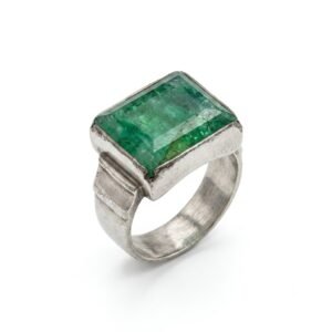 925 Sterling Silver Emerald Ring for Men Women Natural