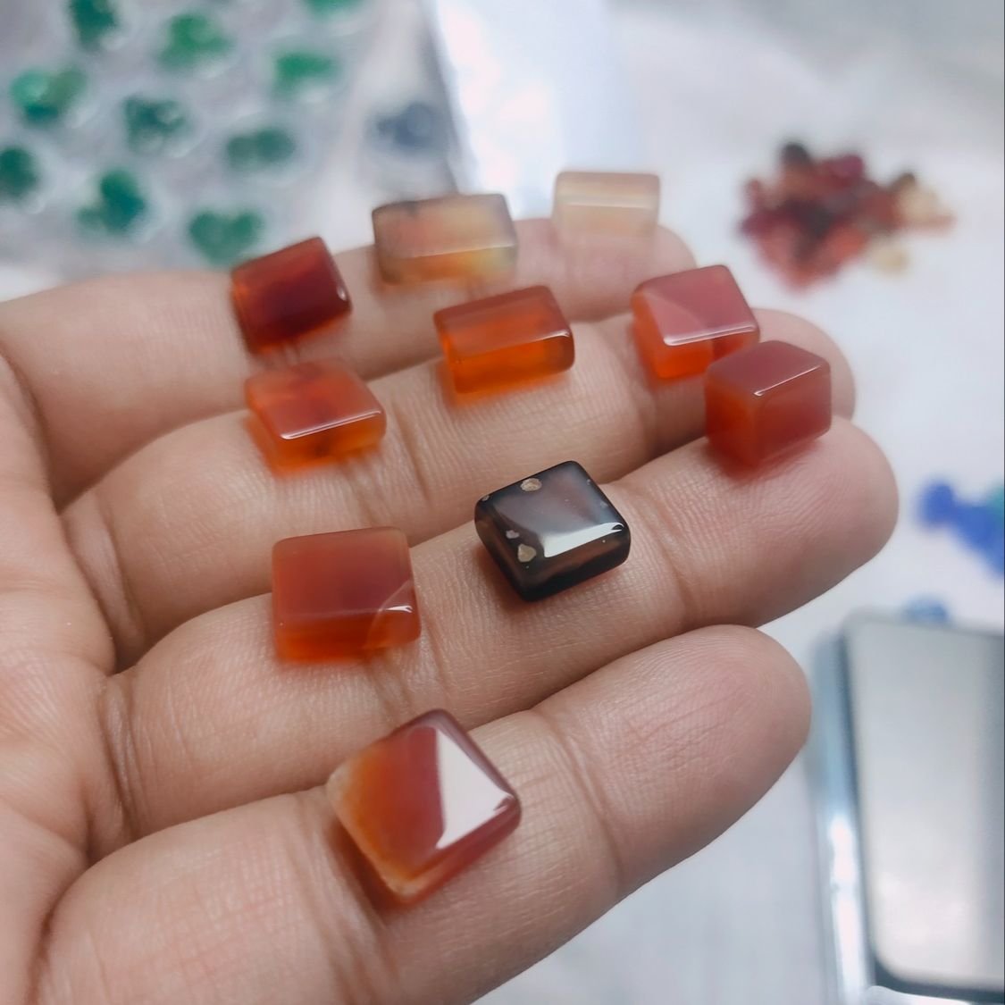 Original Natural Yamni Brown Multi - Gemstone Hub
