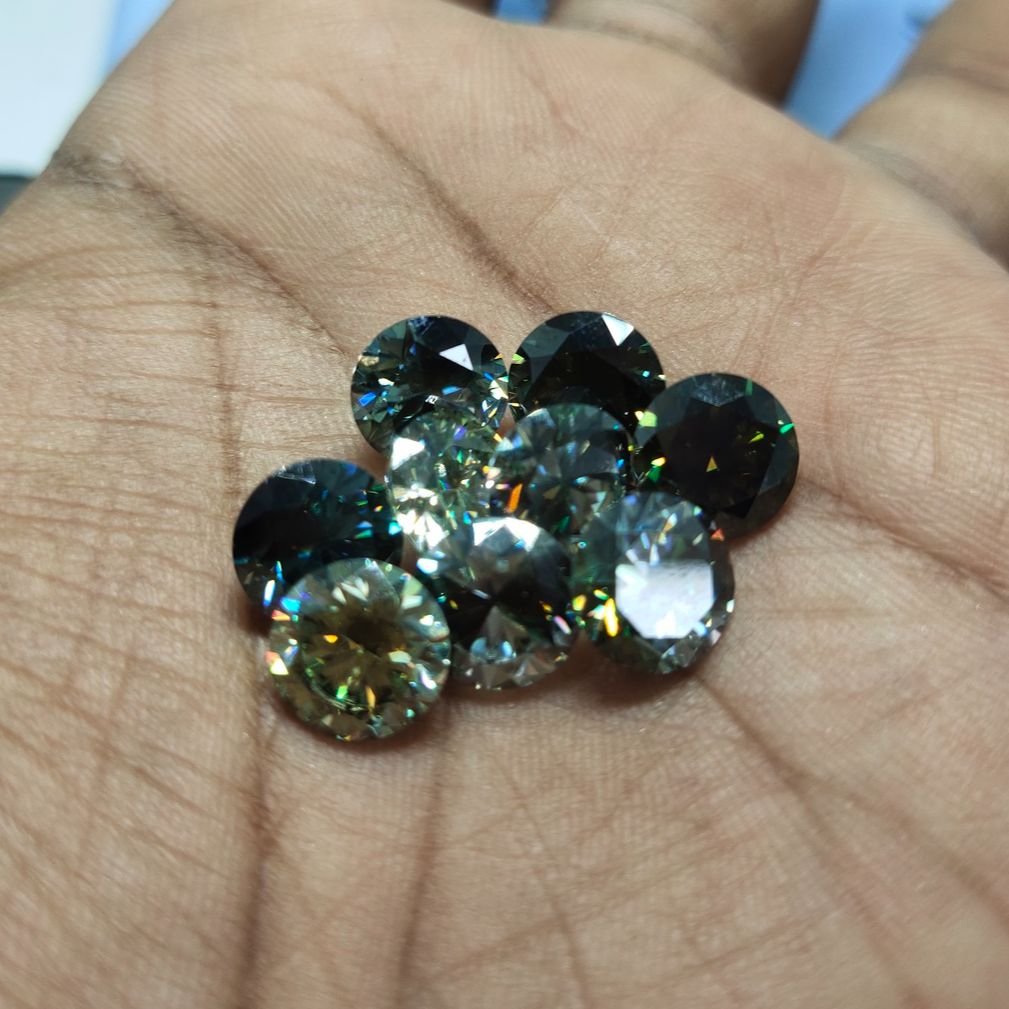 100% Original Moissanite 3_Carat Multi Color Round