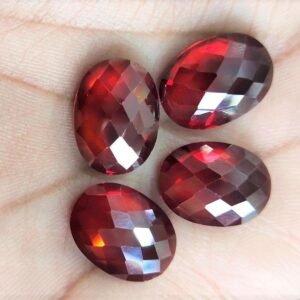 Original Natural Flat Bottom Blood Red Zircon Stone