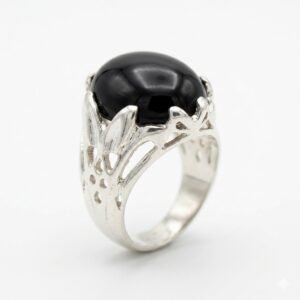 Black & Red Aqeeq Gemstone Ring