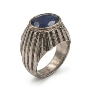 925 Silver Neelam Ring Natural Blue Neelam Gemstone