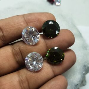 Original Zircon Dark Green,White Color Diamond Cutting