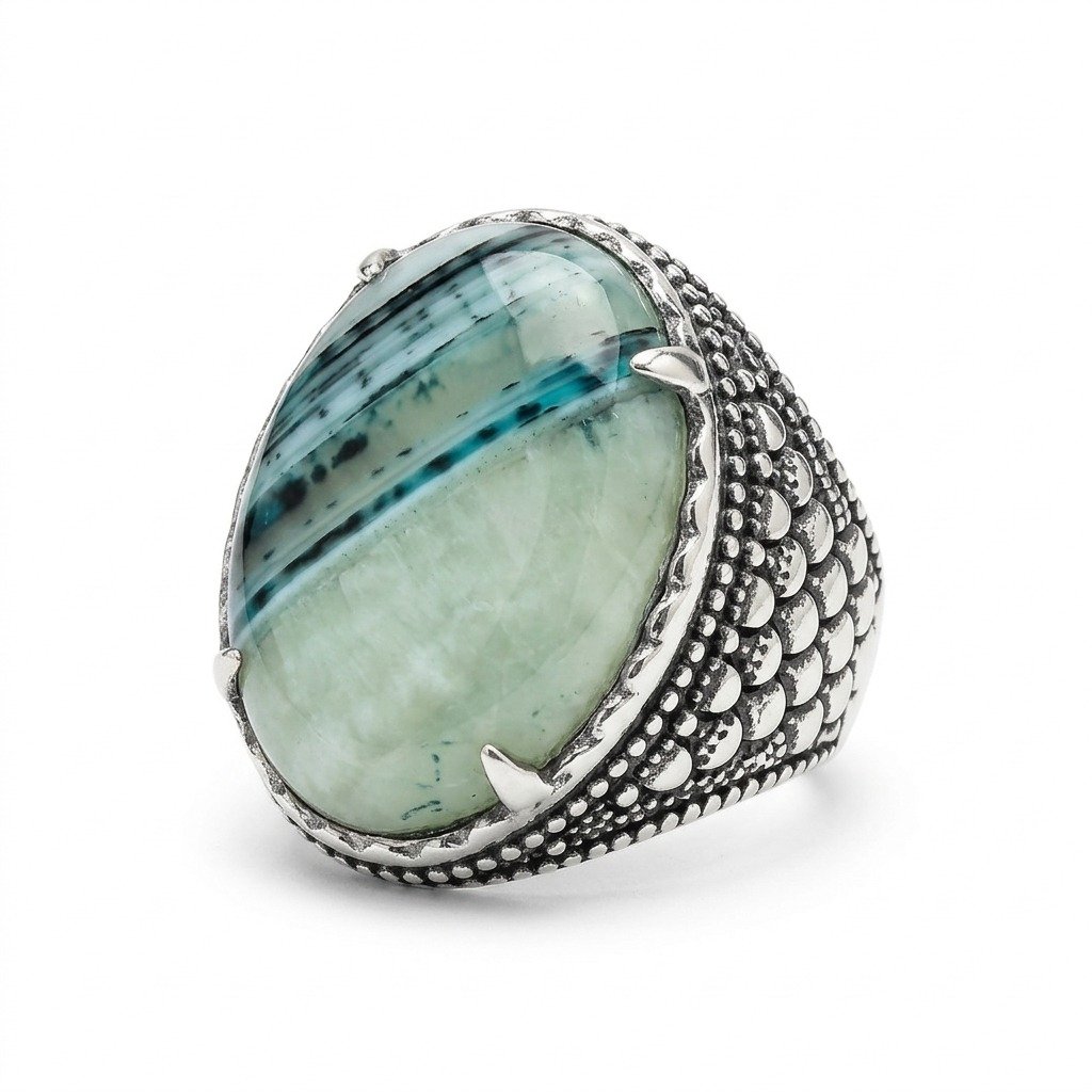 Large Unique Sulemani Aqeeq Ring