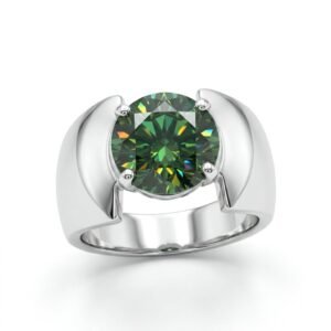 Mystic Green Moissanite Ring for Men