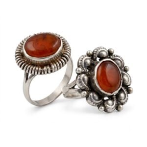 Yamani Aqeeq Irani Rings 925 Sterling Silver Handmade