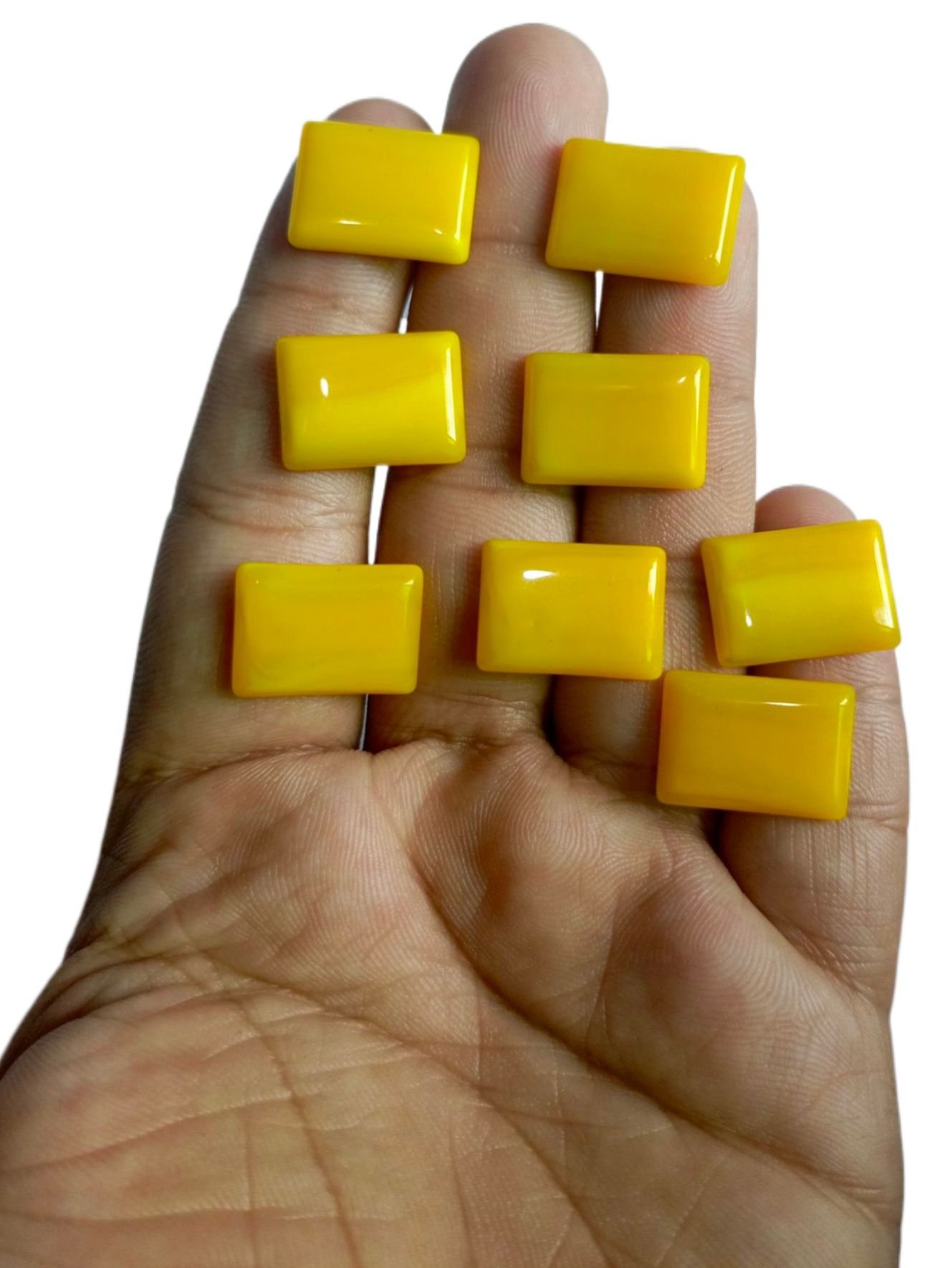 Yellow Square Haqeeq Stone Zard - Gemstone Hub