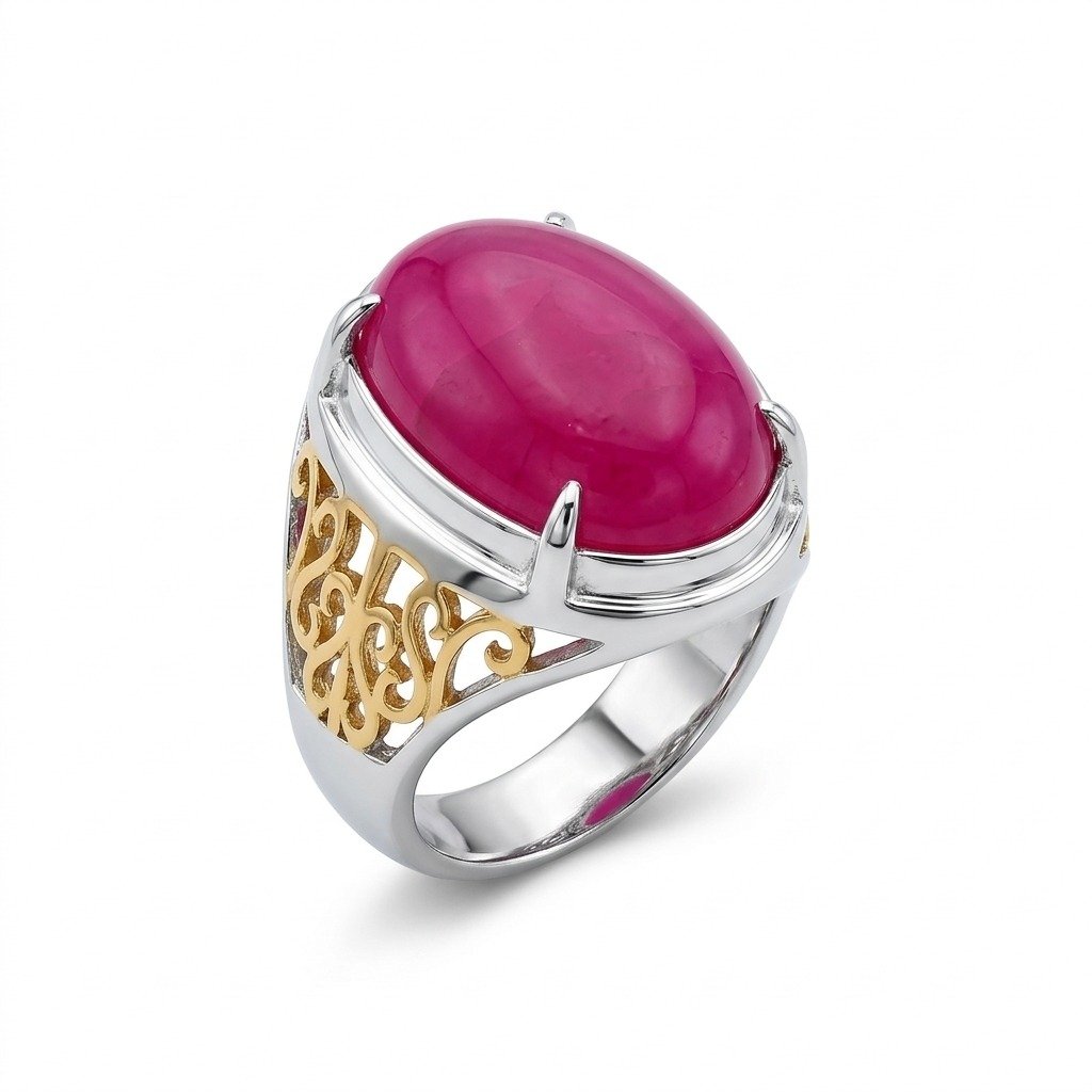Pink Aqeeq Ring