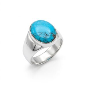 Original Feroza Ring Natural Turquoise Gemstone