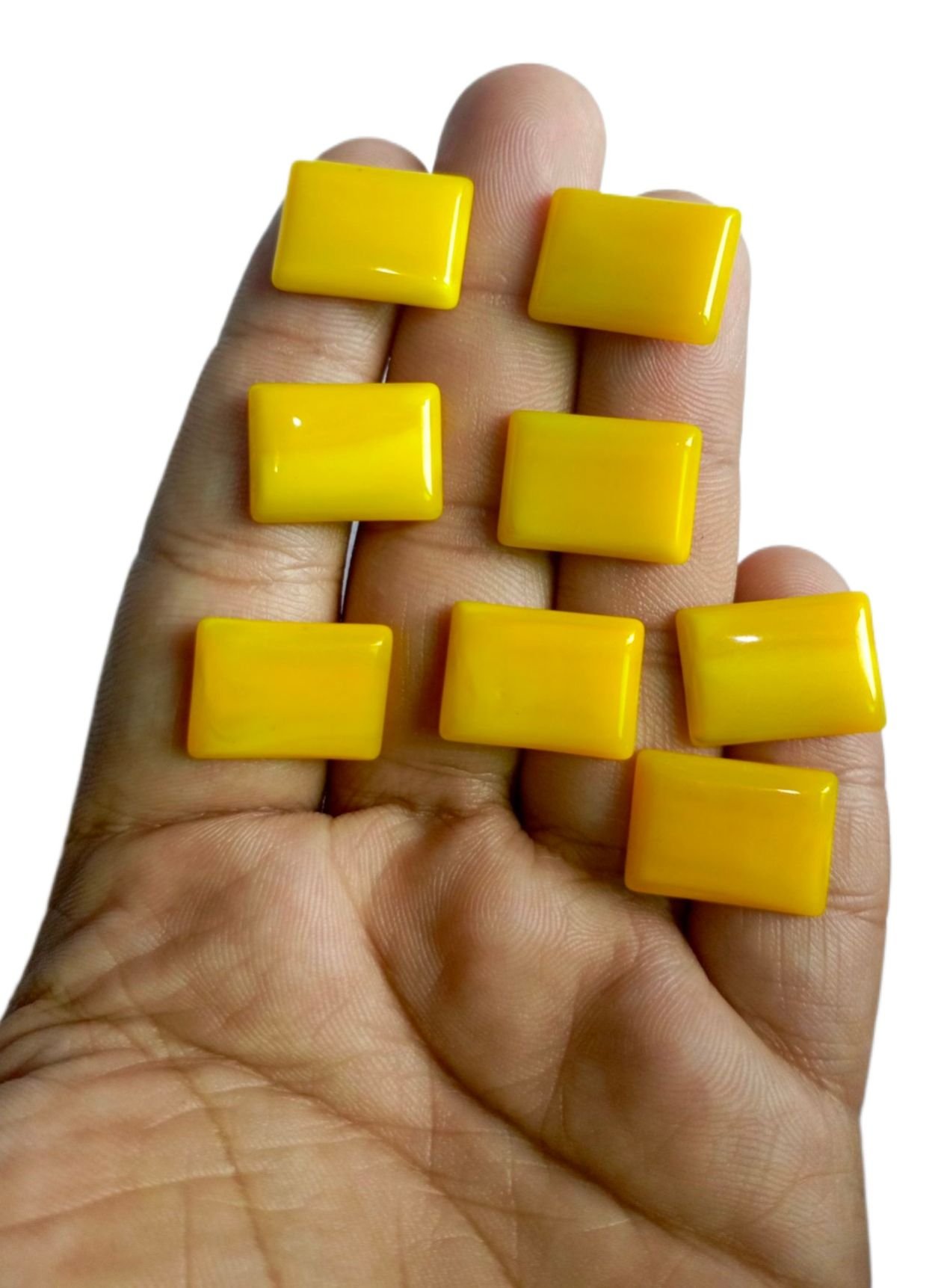 Yellow Square Haqeeq Stone Zard - Gemstone Hub