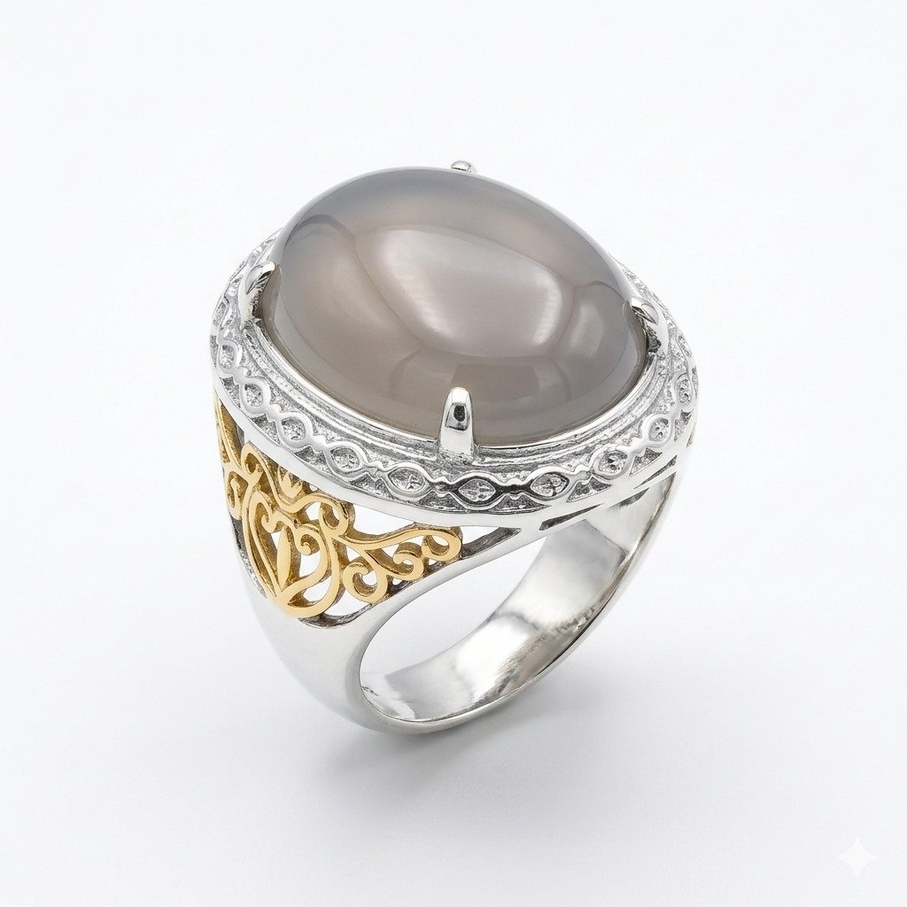 Aqeeq White Ring
