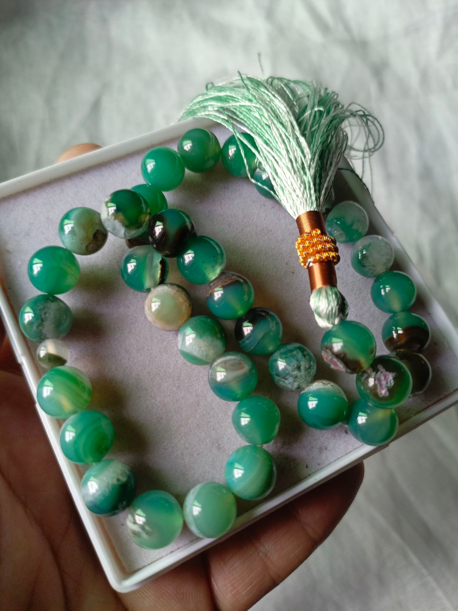 GREEN SUL E MANI HAQEEQ Tasbeeh - 100% Natural