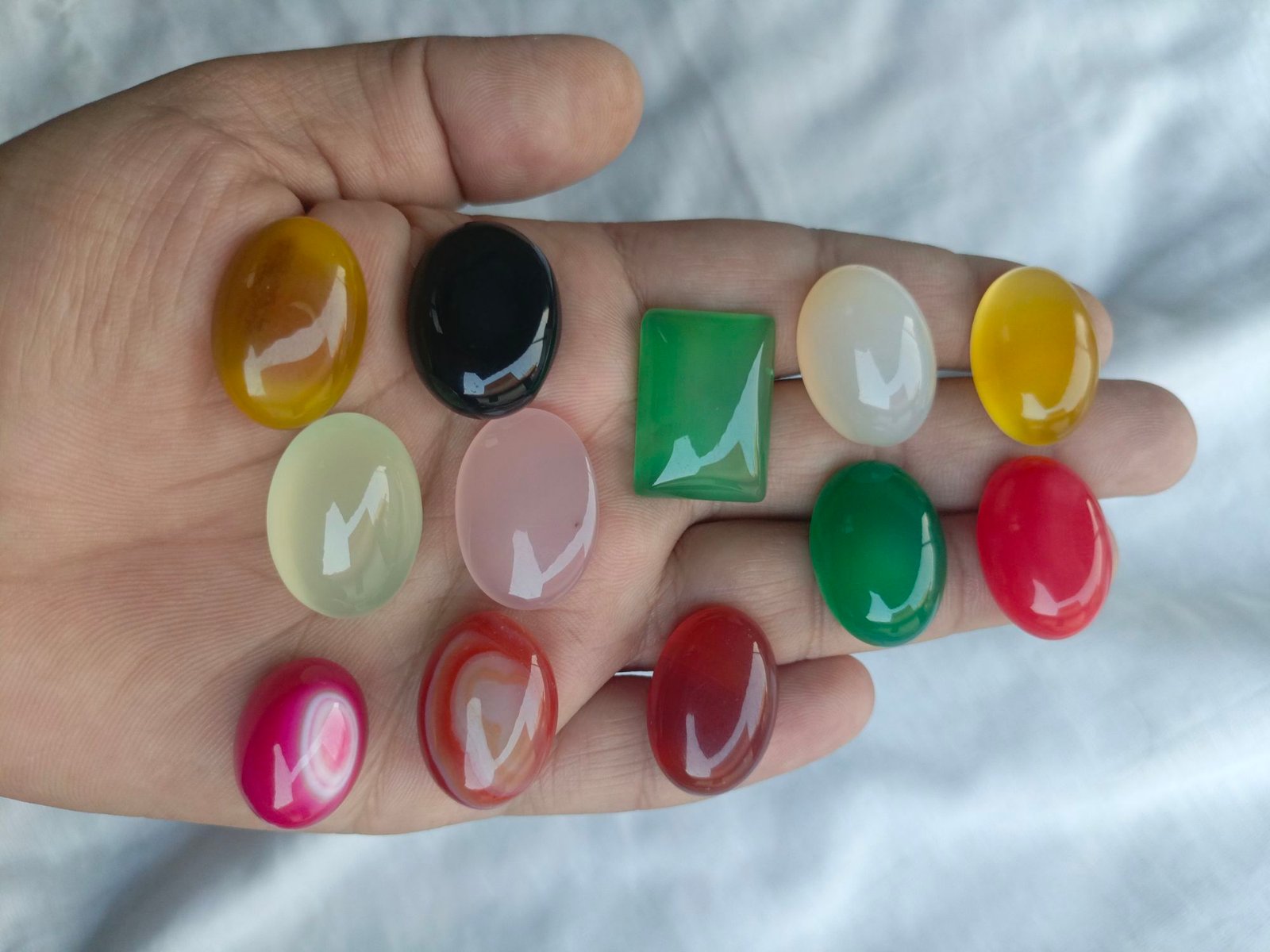 Pack of 12 Large Size Natural Gemstones 36g–43g