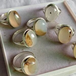 White Haqeeq Ring – 100% Original Aqeeq / Akik / Agate