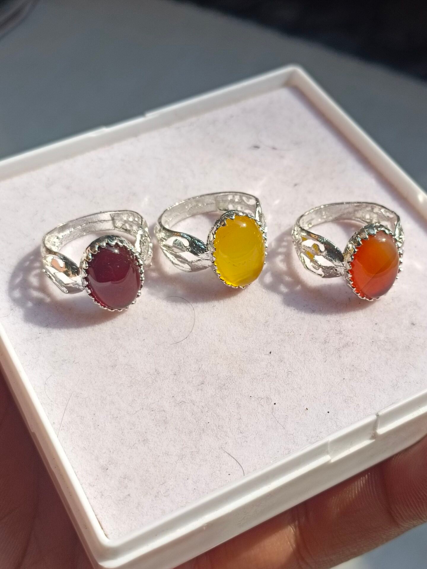 Orange Yellow Black Haqeeq Ring - Gemstone Hub