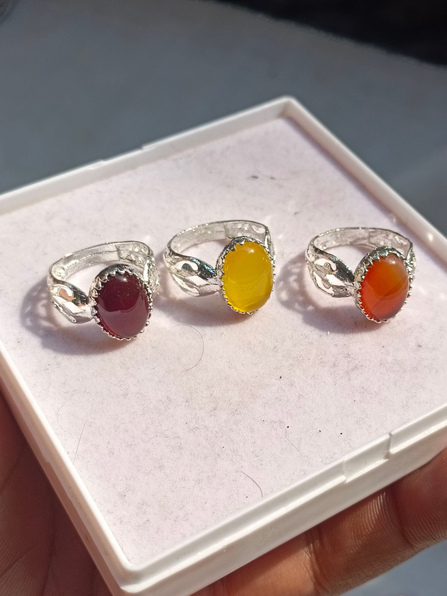 ORANGE YELLOW BLACK Haqeeq Ring 100% Orignal