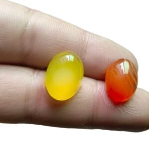 Pack of 2 Natural Haqeeq Gemstones 3.6g–4.4g Yamni &