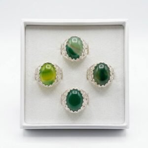 Green Haqeeq Ring 100% Original Aqeeq/Akik/Agate/Nag