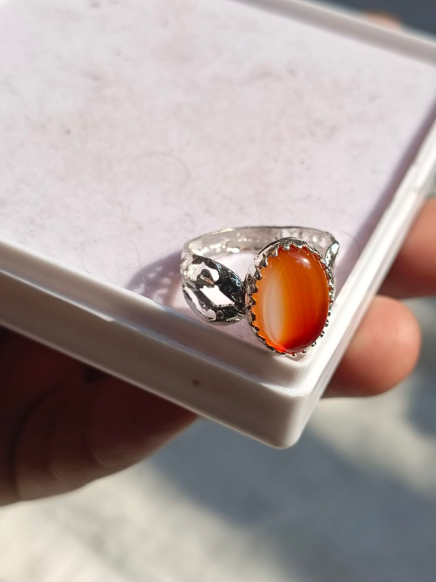 Orange Yellow Black Haqeeq Ring - Gemstone Hub