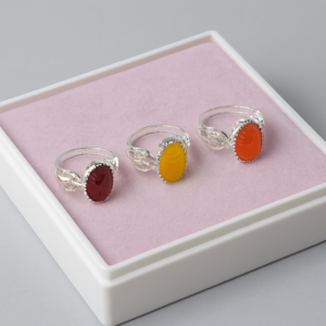 ORANGE YELLOW BLACK Haqeeq Ring 100% Orignal