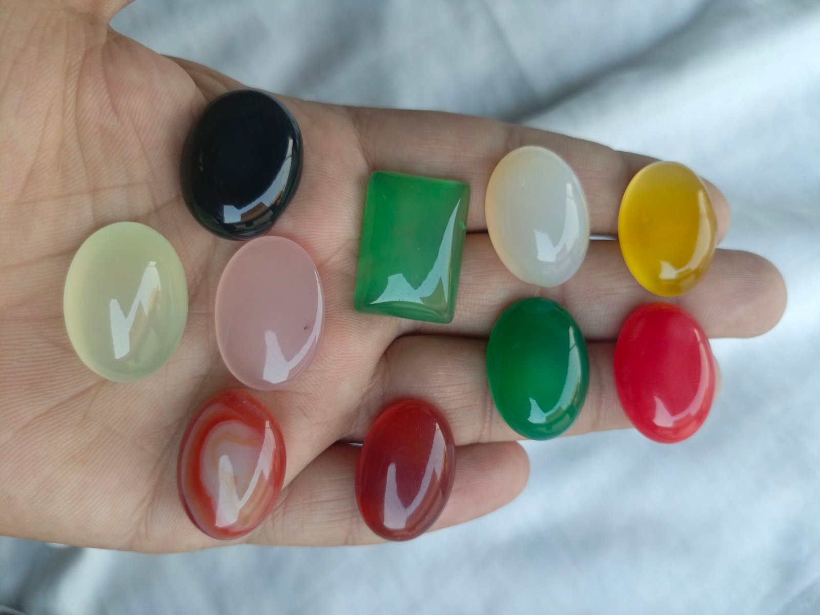Pack of 10 Large Size Natural Gemstones 30g–36g
