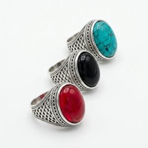 Pack of 2 or 3 Anari yaqoot Black Ring Chinees Feroza