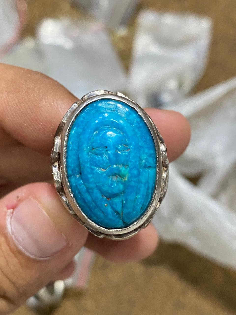 Silver Feroza Ring - Gemstone Hub