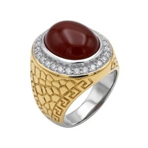 Red Aqeeq Ring Original Yemeni Aqeeq Stone Premium