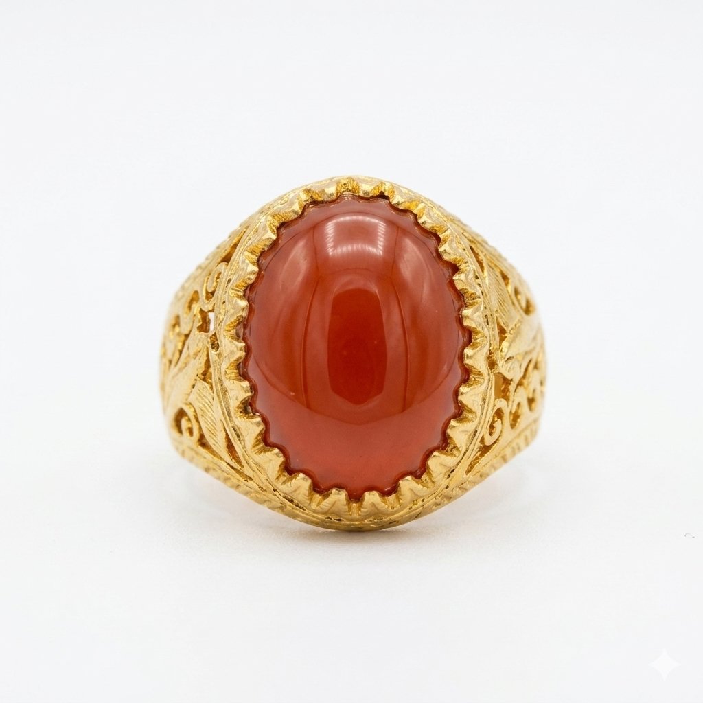 Red Aqeeq Ring