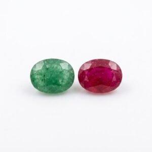 Natural Emerald Ruby Pair 5ct - Gemstone Hub