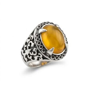 Original Zard Yellow Aqeeq Non Silver Ring