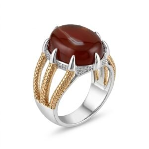 Red Hussaini Aqeeq Ring