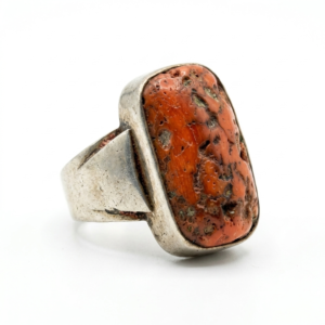 Natural Marjan Stone Ring Original Italian Coral Ring