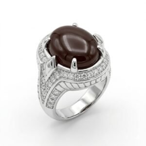 Red Dark Hussaini Aqeeq Ring