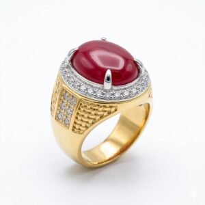 Premium Red Aqeeq Ring Original Yemeni Aqeeq Stone