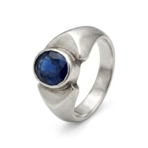 Natural Blue Ring Premium Silver‑Plated Design for Men