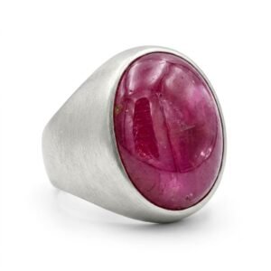 ️ 925 Silver Yaqoot Ring Natural Red Ruby Gemstone