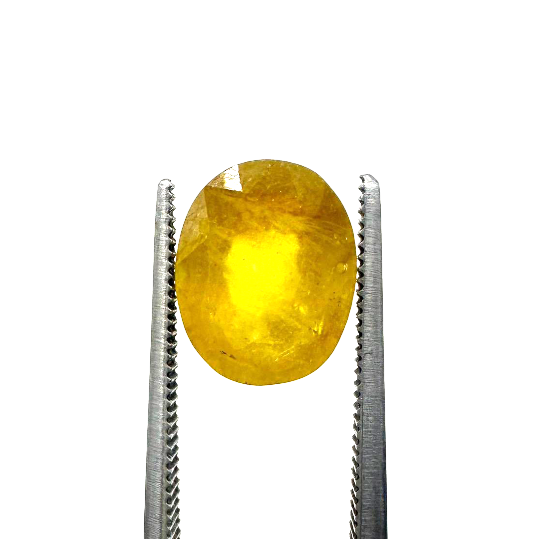 Natural Yellow Sapphire (Pukhraj) 4.3 Carat Round Loose Stone