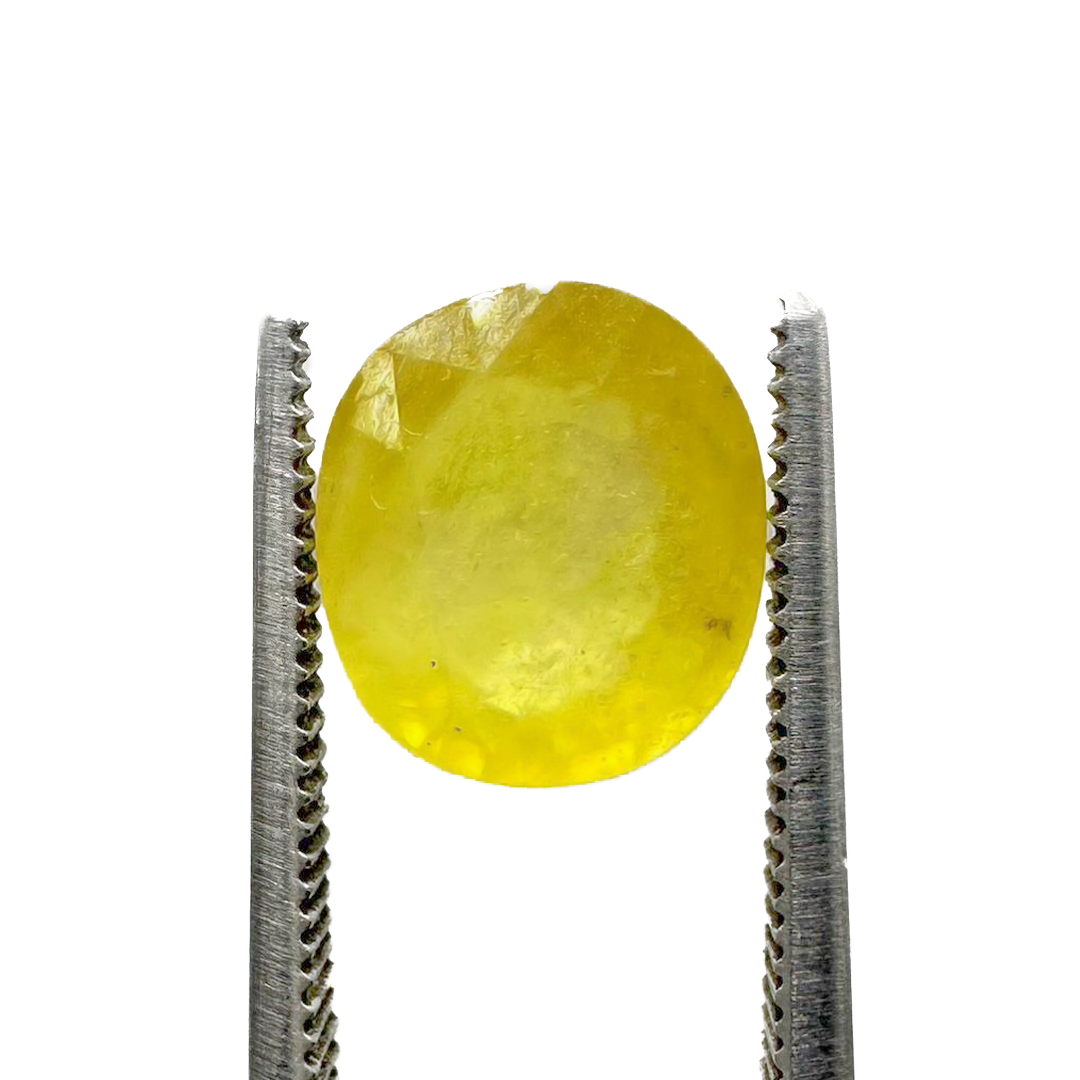 Natural Yellow Sapphire (Pukhraj) 2.95 Carat Round Loose Stone