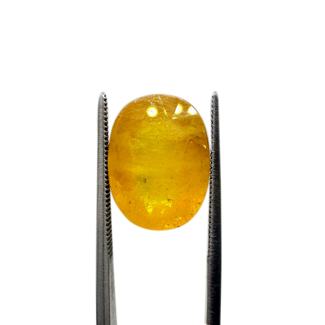 Natural Yellow Sapphire (Pukhraj) 11 Carat Round Loose Stone
